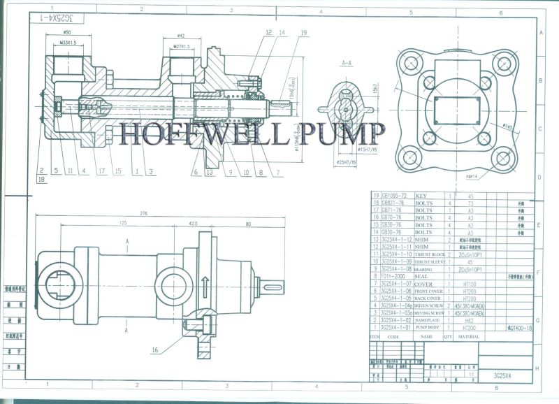 Bomba de tornillo triple serie 3G para fuel oil